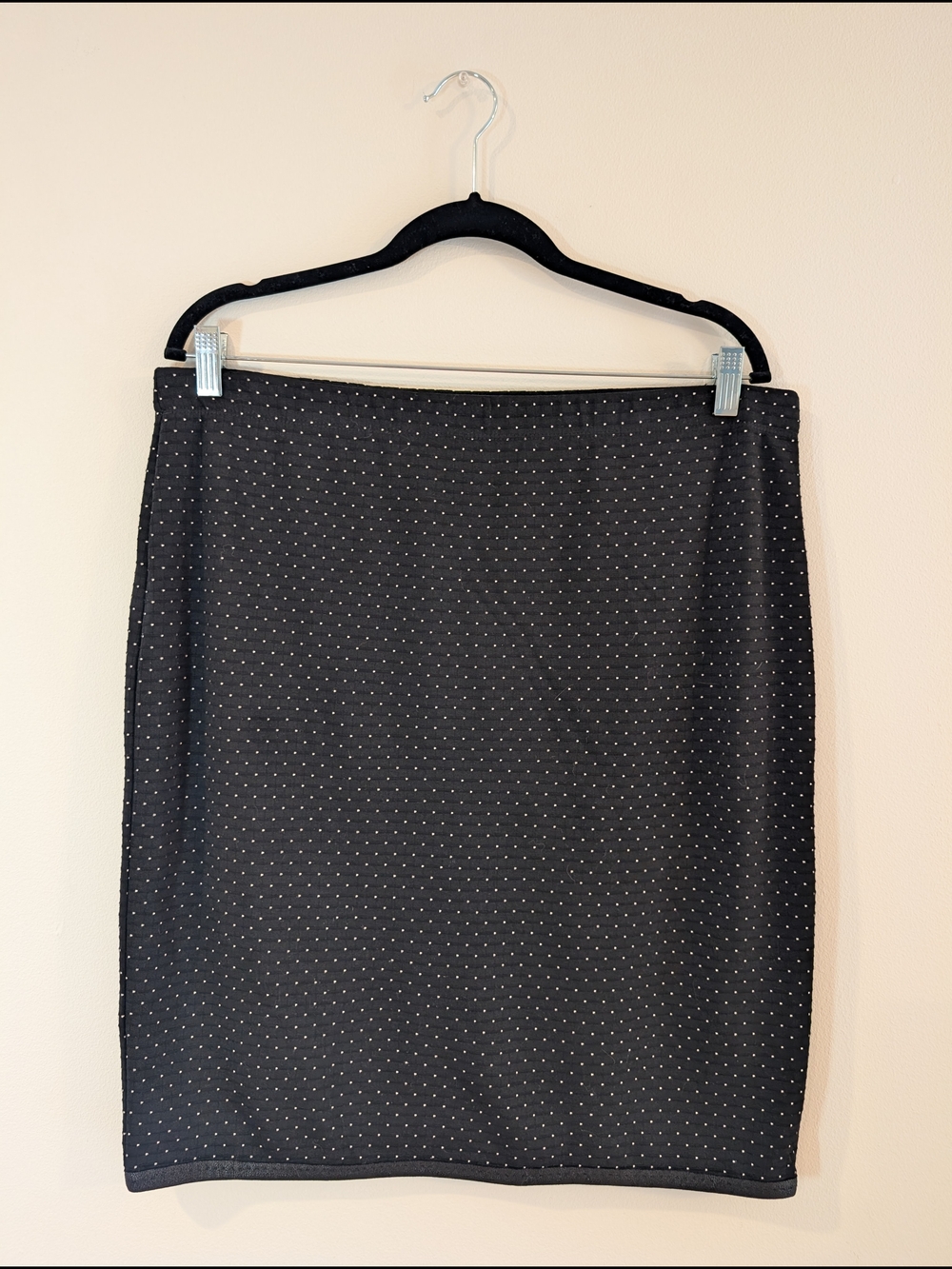 Max Studio Black Pencil Skirt with White Microdots